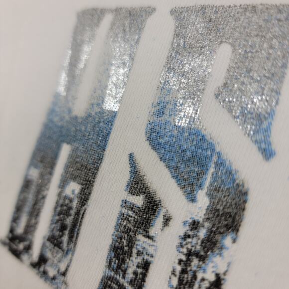 Hstry by NAS White Tshirt Metallic Skyline Mens Sz S (740-742) - Picture 2 of 5